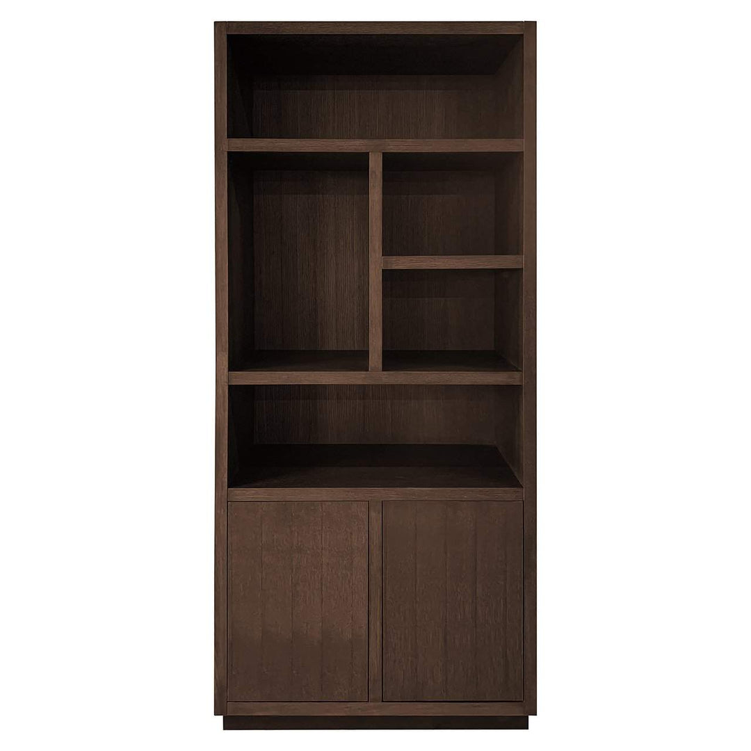 Richmond Interiors Oakura Walnut Brown Oak Wood Open Display Unit | 2 Doors