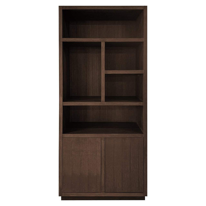 Richmond Interiors Oakura Walnut Brown Oak Wood Open Display Unit | 2 Doors