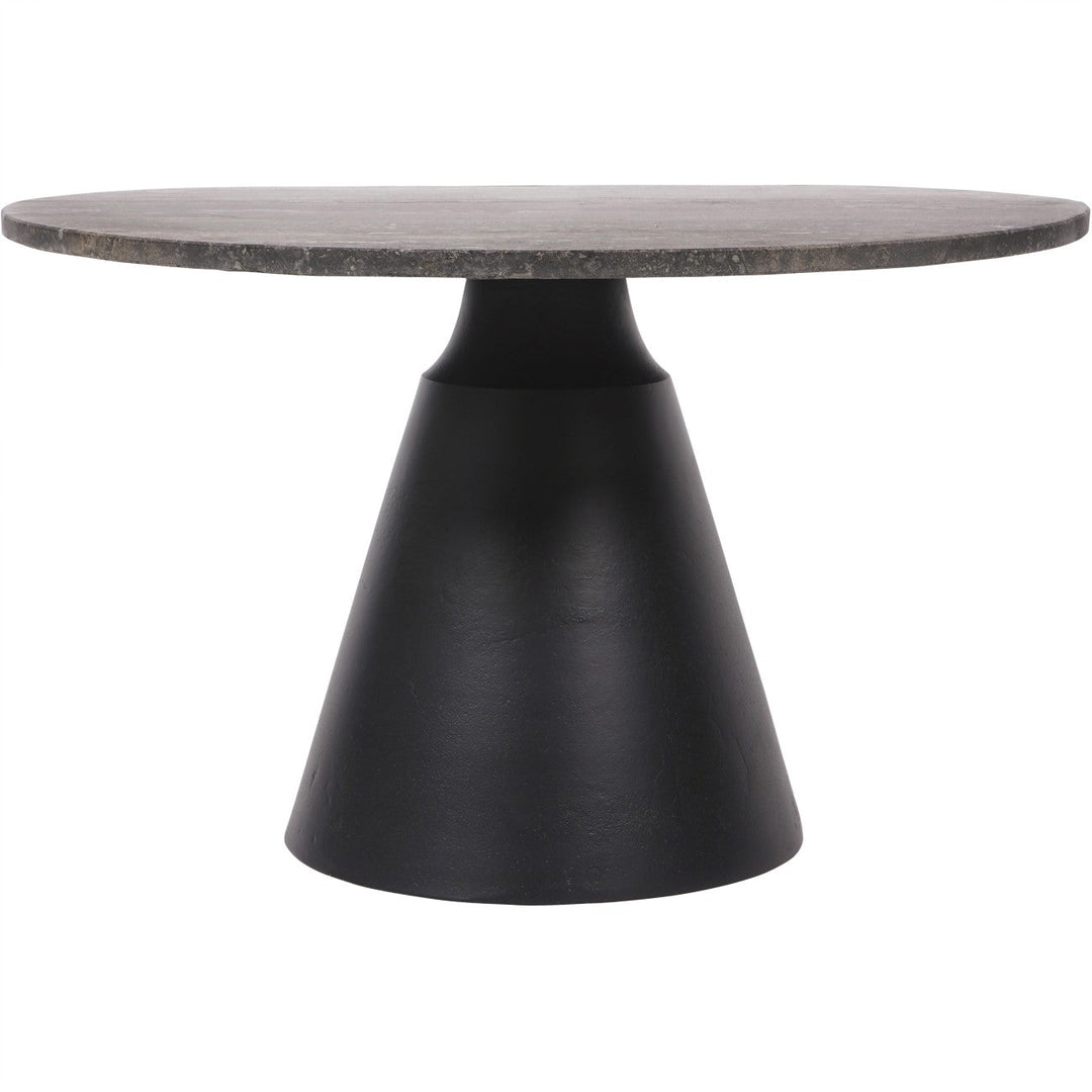 Libra Interiors Clifton II Coffee Table in Charcoal Black and Travertine – Small