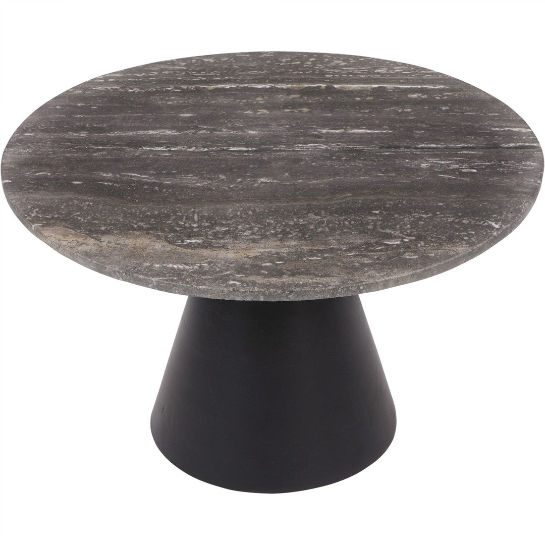 Libra Interiors Clifton II Coffee Table in Charcoal Black and Travertine – Small