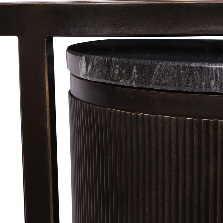 Libra Interiors Belvedere Black Small Set of 2 Nesting Side Tables