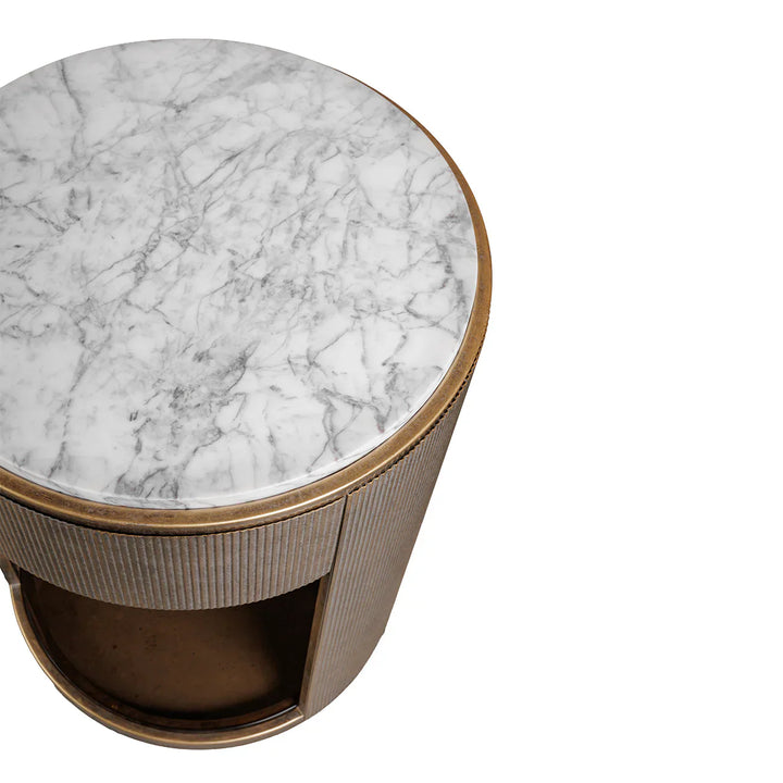 Libra Interiors Belvedere Bedside Table - Aged Gold