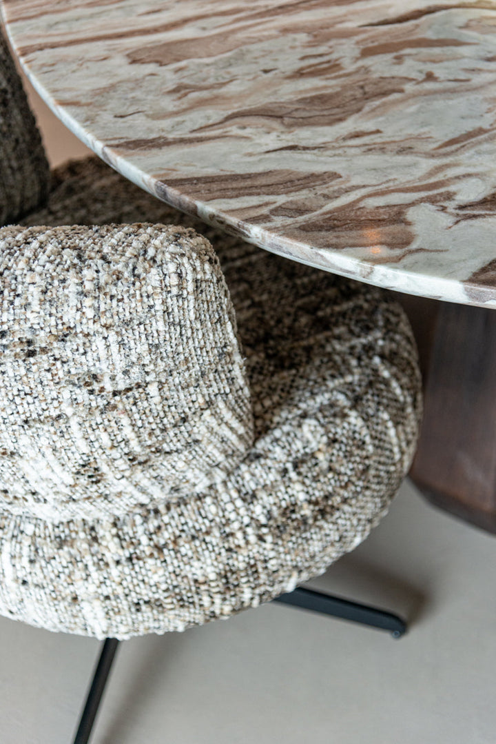 Richmond Interiors Oberoy Blush Beige Round 130cm Dining Table
