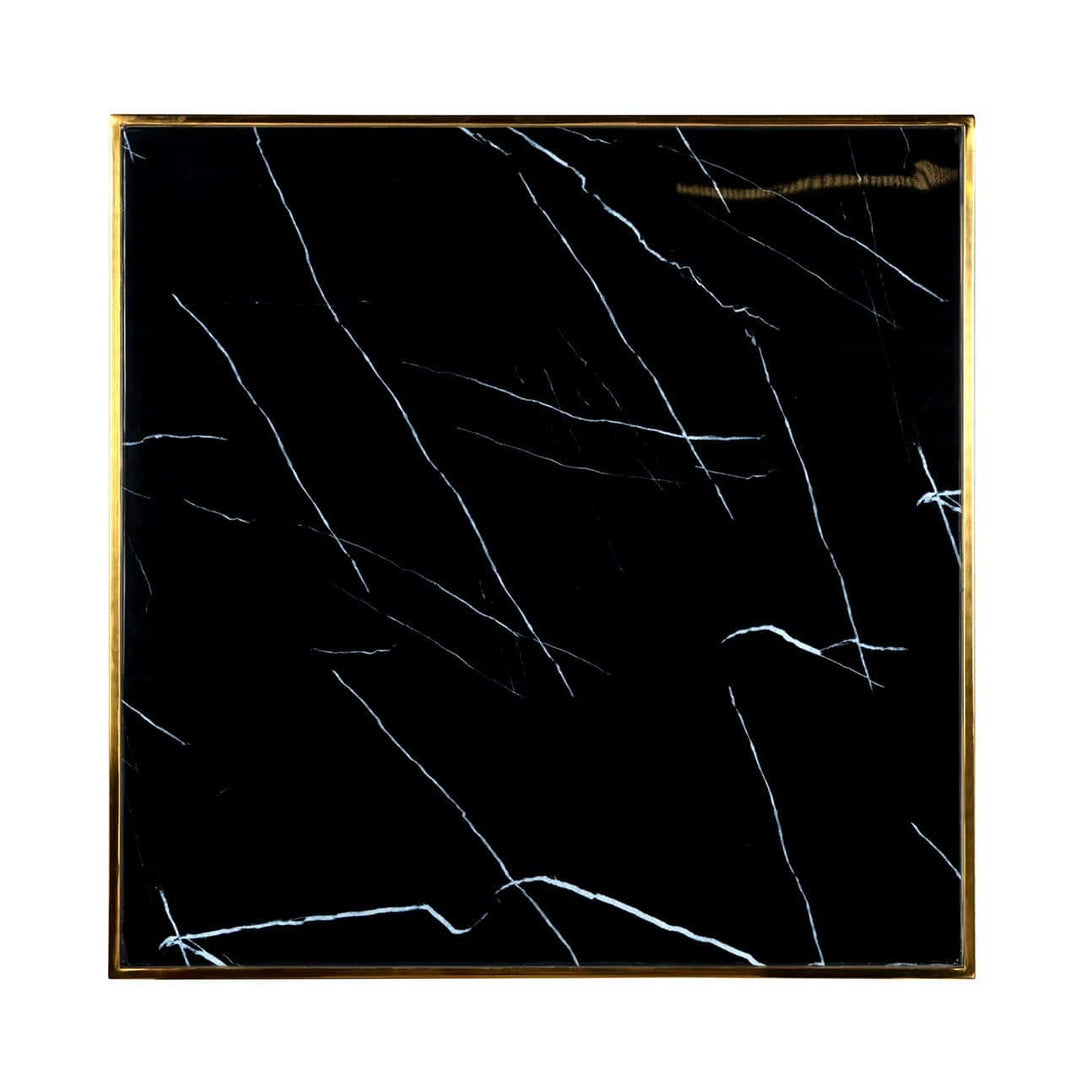 Richmond Interiors Roca Black Marble & Gold Square Dining Table | 70 Cm