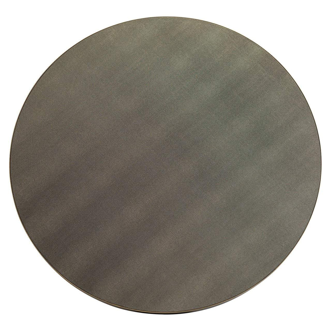 Richmond Interiors Bloomville Grey Shagreen & Black Oak Wood Gold Accents Round Dining Table