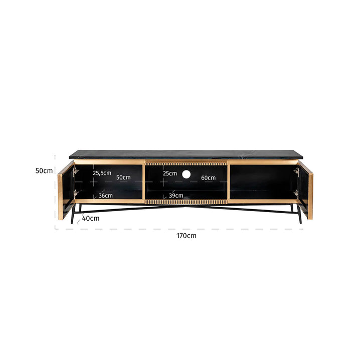 Richmond Ironville Golden 2 Door TV Unit-Belmont Interiors