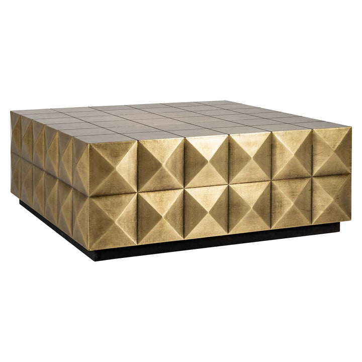 Richmond Interiors Collada Brushed Gold Geometric Pyramid Square Coffee Table