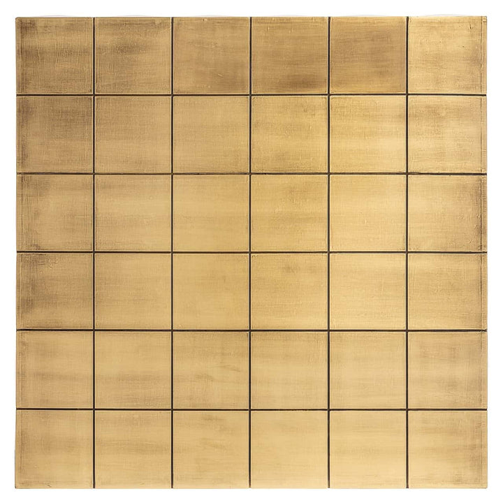 Richmond Interiors Collada Brushed Gold Geometric Pyramid Square Coffee Table