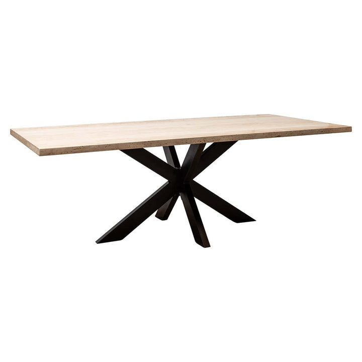 Richmond Interiors Avalon Beige Travertine Rectangle Dining Table | 8 Seater