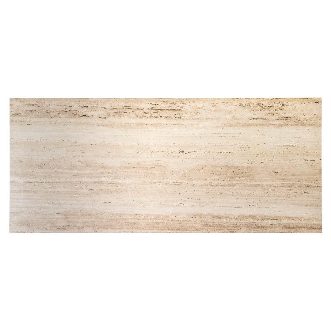 Richmond Interiors Avalon Beige Travertine Rectangle Dining Table | 8 Seater