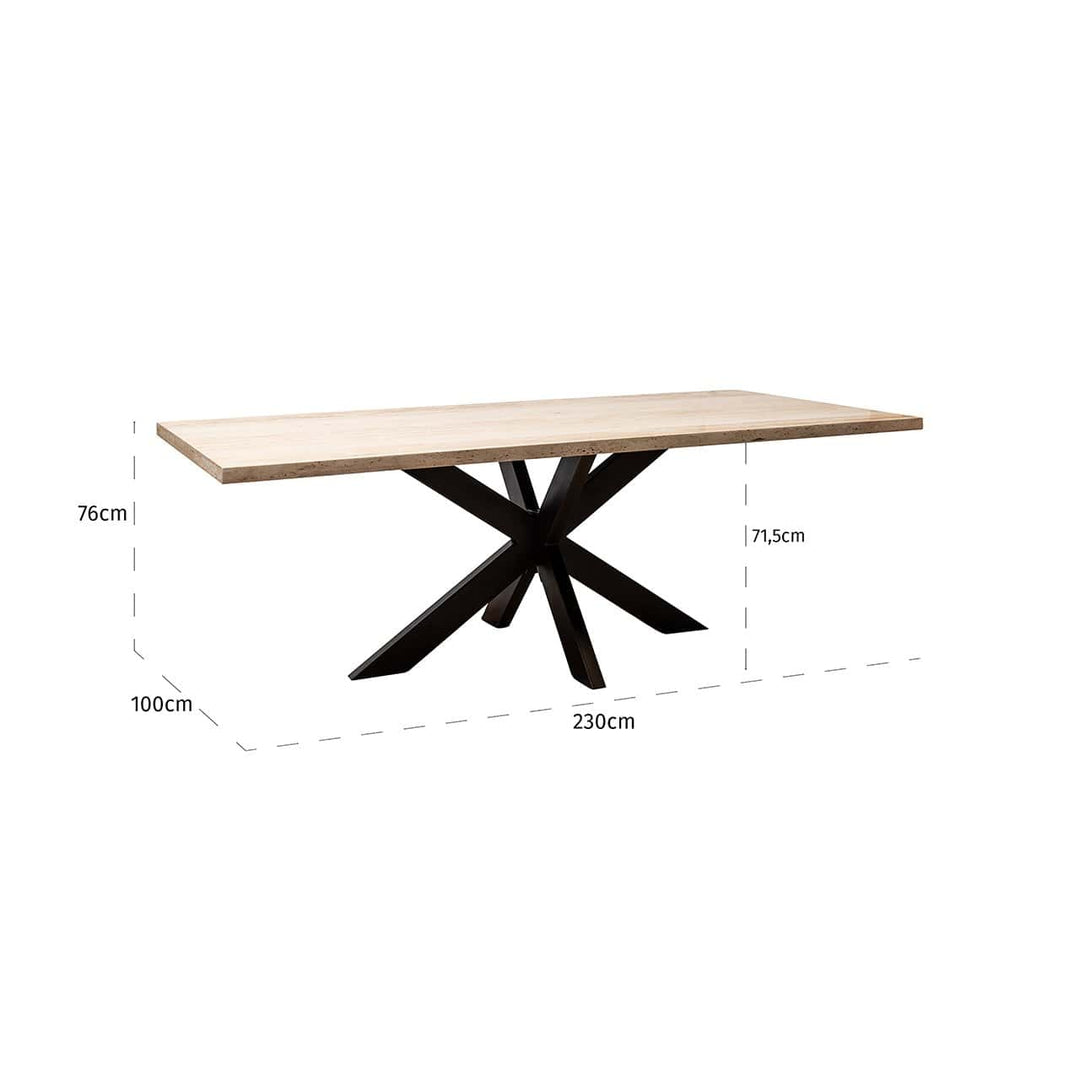 Richmond Interiors Avalon Beige Travertine Rectangle Dining Table | 8 Seater
