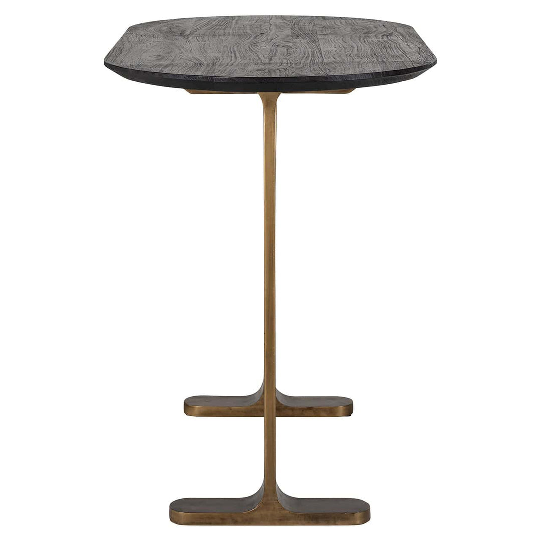 Richmond Interiors Revelin Bronze & Black Rustic Oval Bar Table