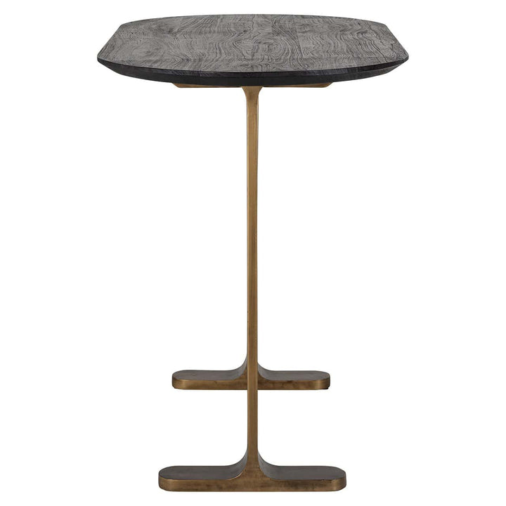 Richmond Interiors Revelin Bronze & Black Rustic Oval Bar Table