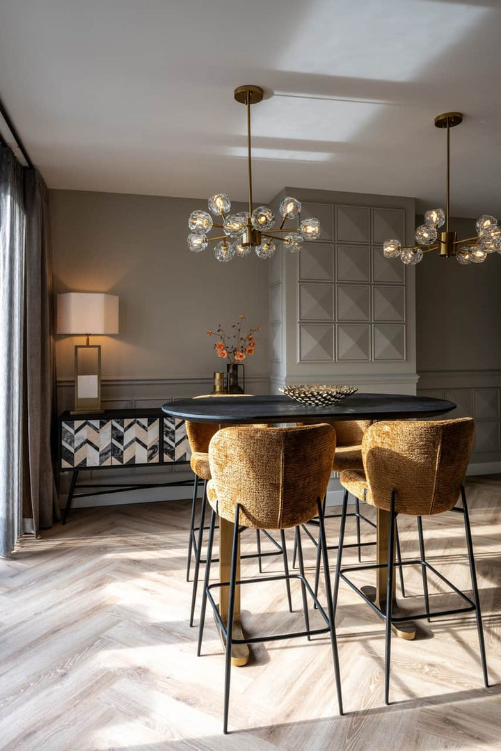 Richmond Interiors Revelin Bronze & Black Rustic Oval Bar Table