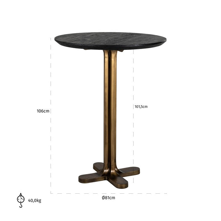 Richmond Interiors Revelin Bronze & Black Rustic Round Bar Table