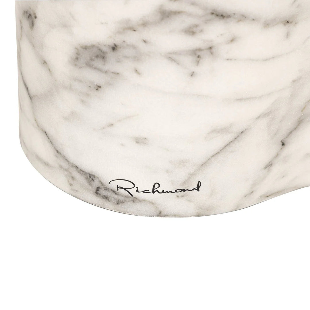 Richmond Interiors Rockyard Faux White Marble Side Table