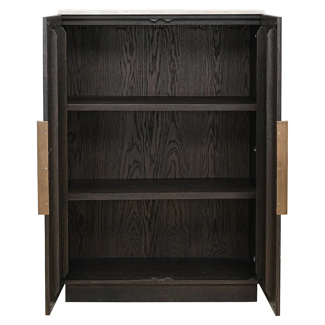 Richmond Interiors Claremont Brown 2 Drawer Display Cabinet