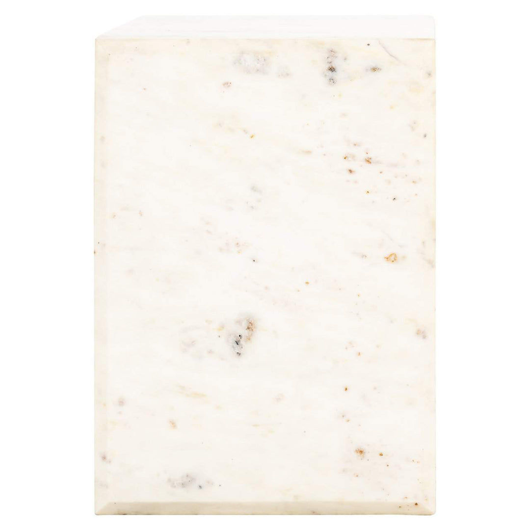 Richmond Interiors Tovek White Marble C Shape Side Table