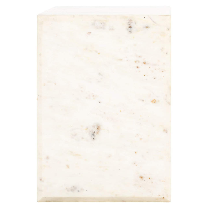 Richmond Interiors Tovek White Marble C Shape Side Table