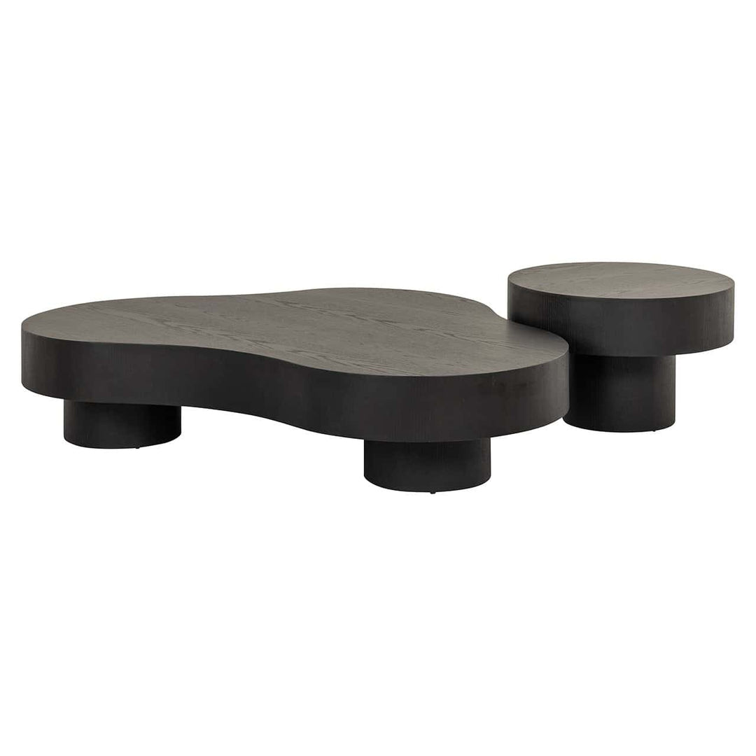Richmond Interiors Bogor Black Oak Wood Coffee Table | Set Of 2