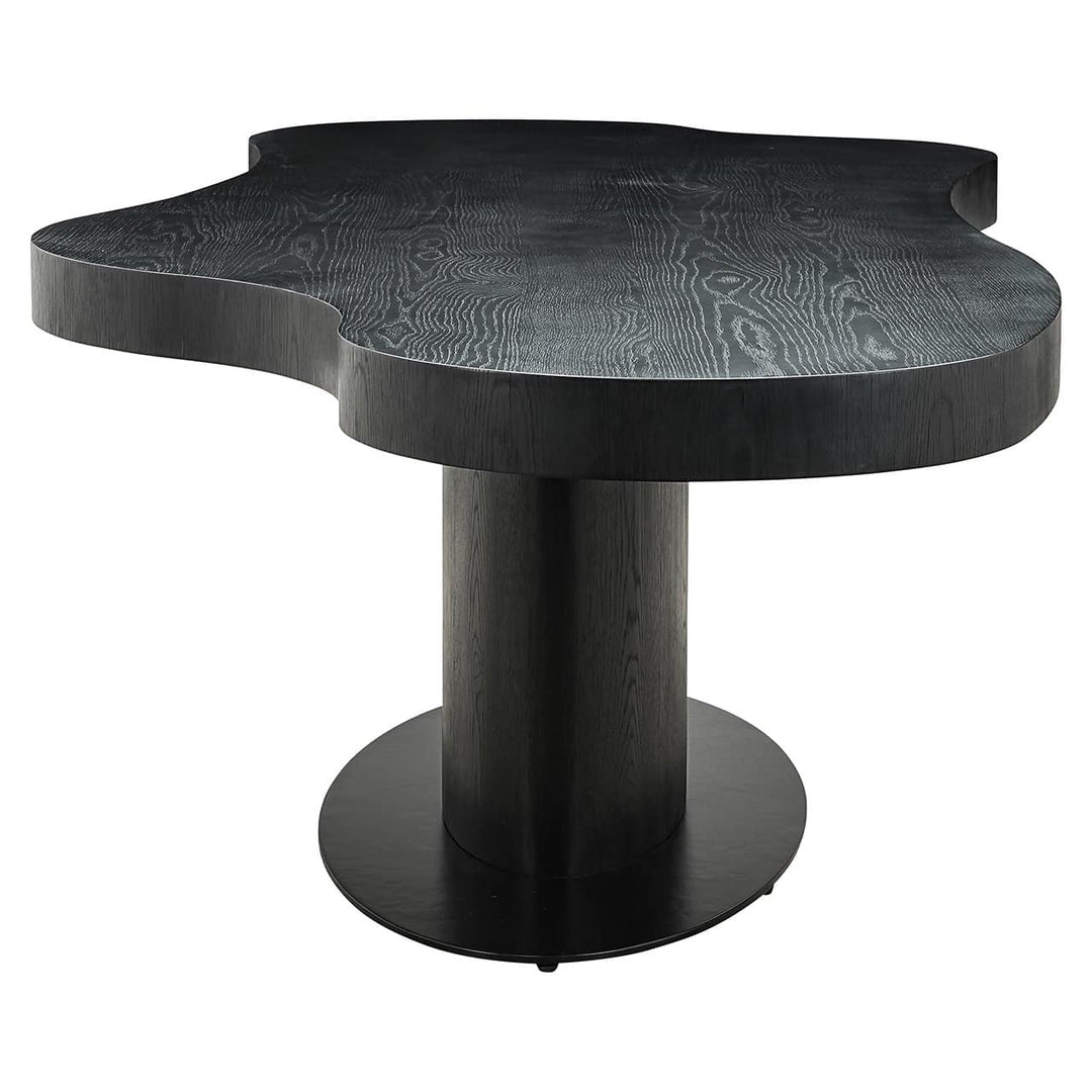 Richmond Interiors Bogor Carved Black Oak Wood Dining Table | 8 Seater