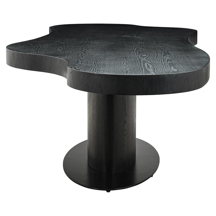 Richmond Interiors Bogor Carved Black Oak Wood Dining Table | 8 Seater