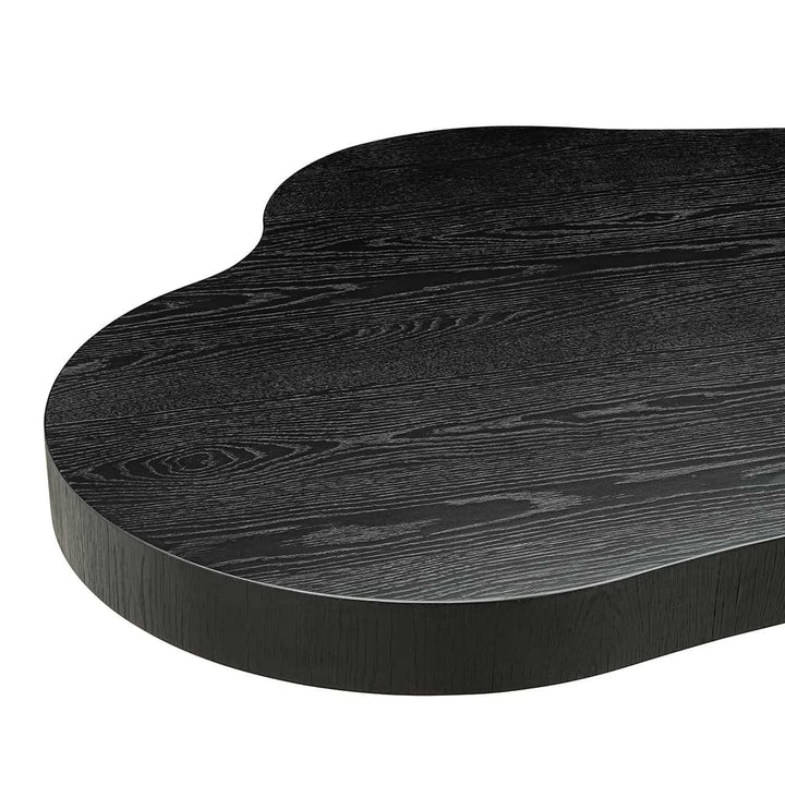 Richmond Interiors Bogor Carved Black Oak Wood Dining Table | 8 Seater
