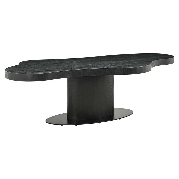 Richmond Interiors Bogor Carved Black Oak Wood Dining Table | 6-8 Seater