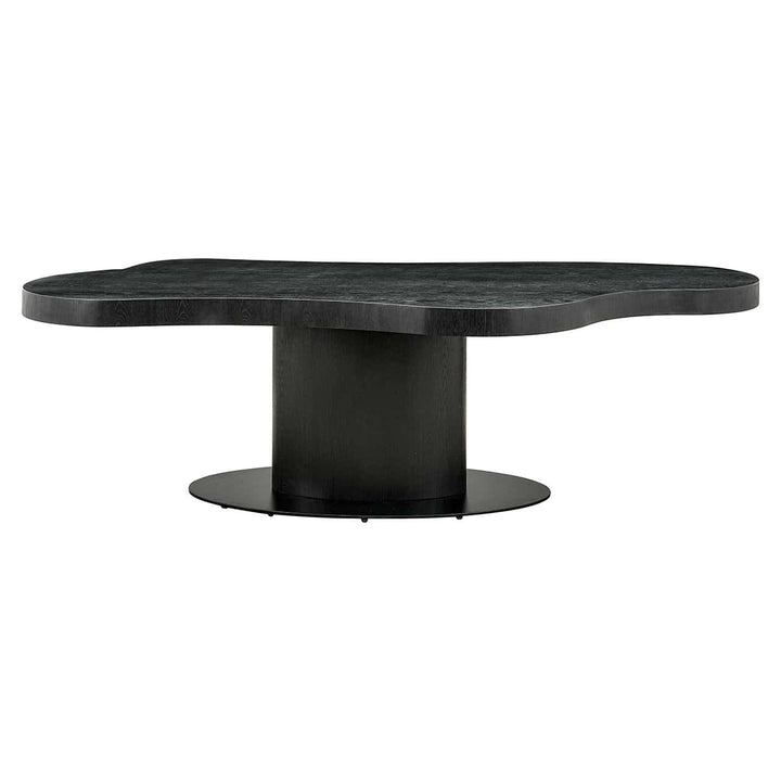 Richmond Interiors Bogor Carved Black Oak Wood Dining Table | 6-8 Seater