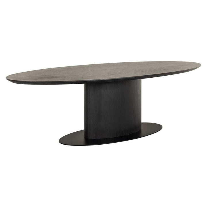 Richmond Interiors Gordon Black Oak Wood Dining Table | 6-8 Seater