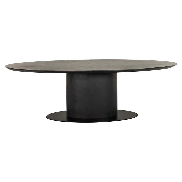 Richmond Interiors Gordon Black Oak Wood Dining Table | 6-8 Seater