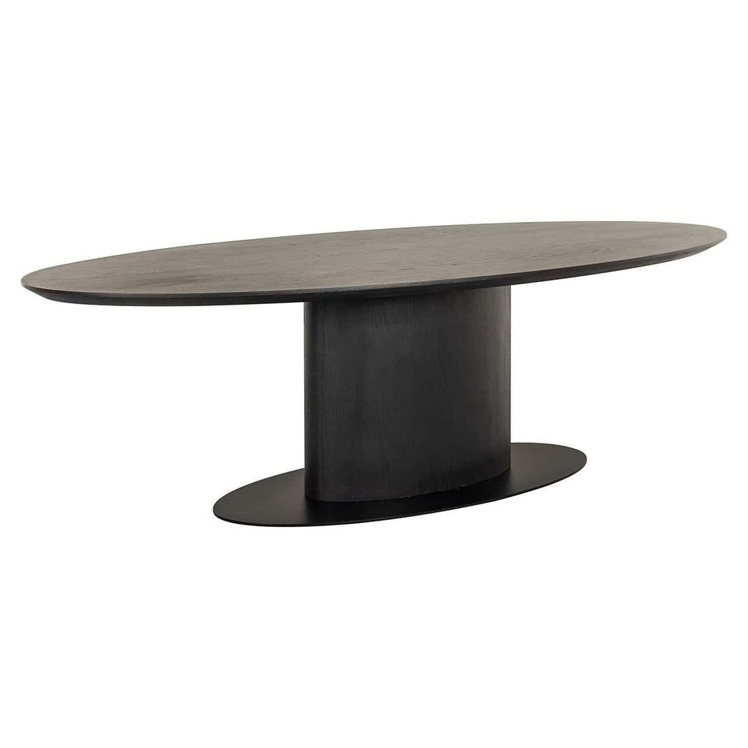 Richmond Interiors Gordon Black Oak Wood Dining Table | 8-10 Seater
