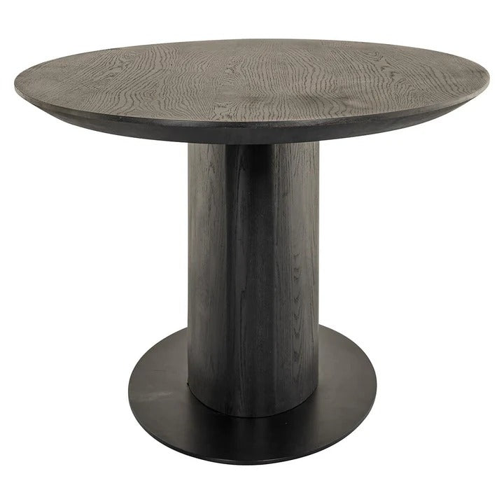 Richmond Interiors Gordon Black Oak Wood Dining Table | 8-10 Seater