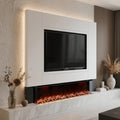 50 60 72 80 Inch 2025 Panoramic Smart Alexa Media Wall Fire 3 Sided Glass LED WiFi Electric UHD Fireplace