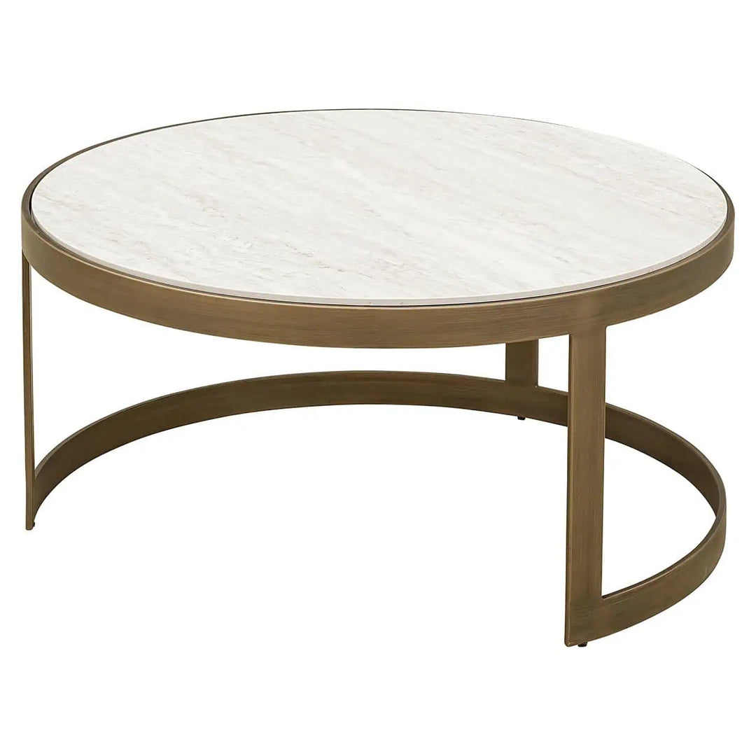 Richmond Interiors Tivoli White Nest Of Circular Coffee Tables Set of 2
