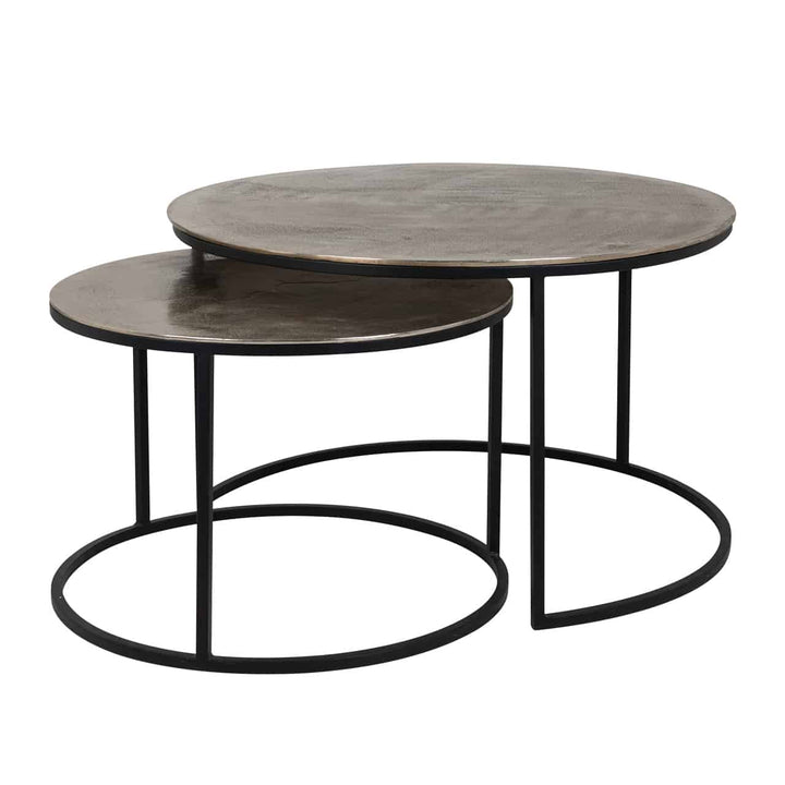Richmond Interiors Asher Champagne Gold Coffee Table Nest | Set of 2