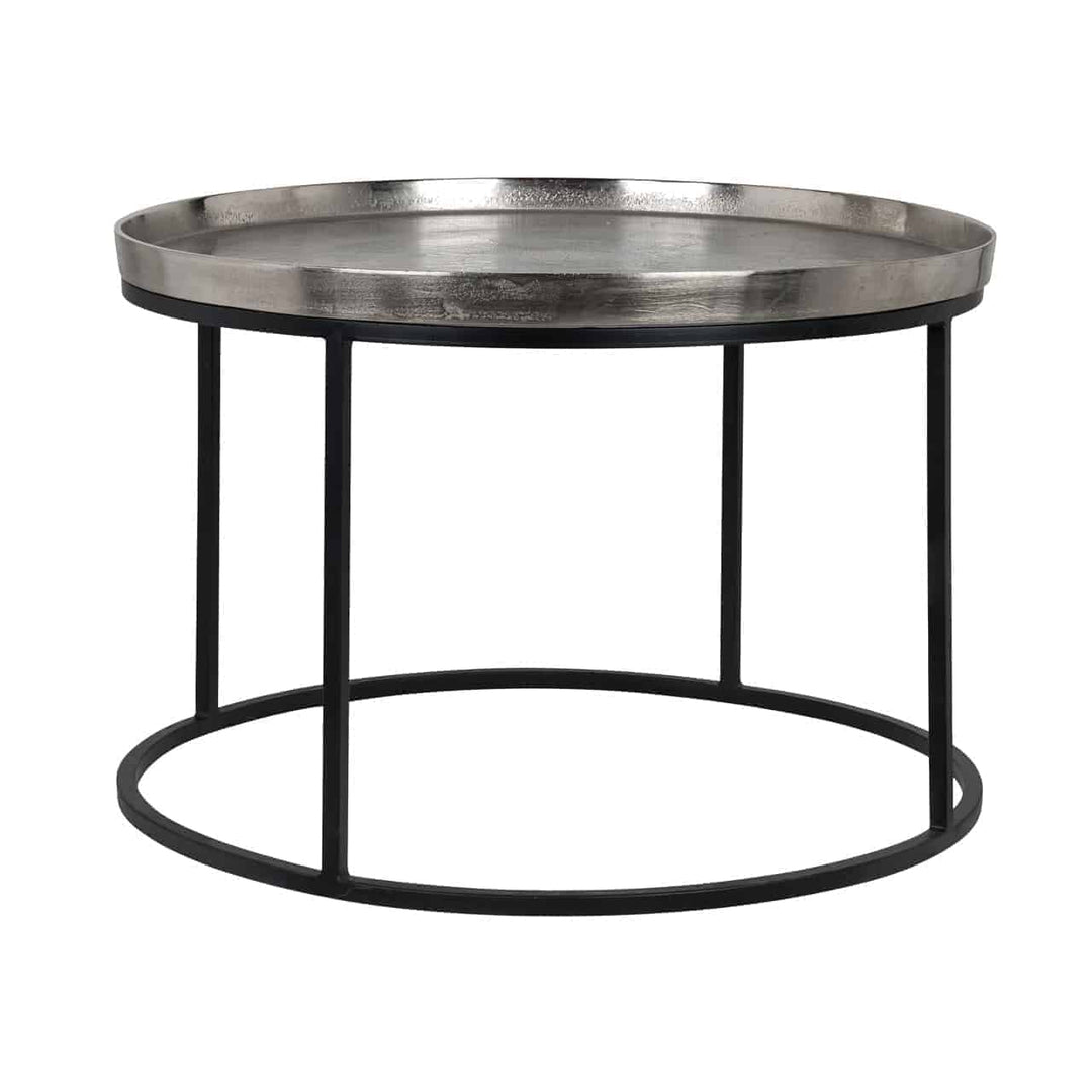 Richmond Interiors Lyam Metallic Silver Round Coffee Table