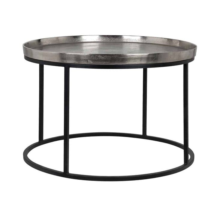 Richmond Interiors Lyam Metallic Silver Round Coffee Table