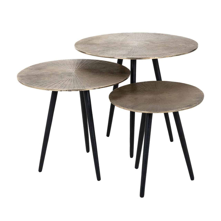 Richmond Interiors Finn Champagne Gold Coffee Tables Nest | Set of 2