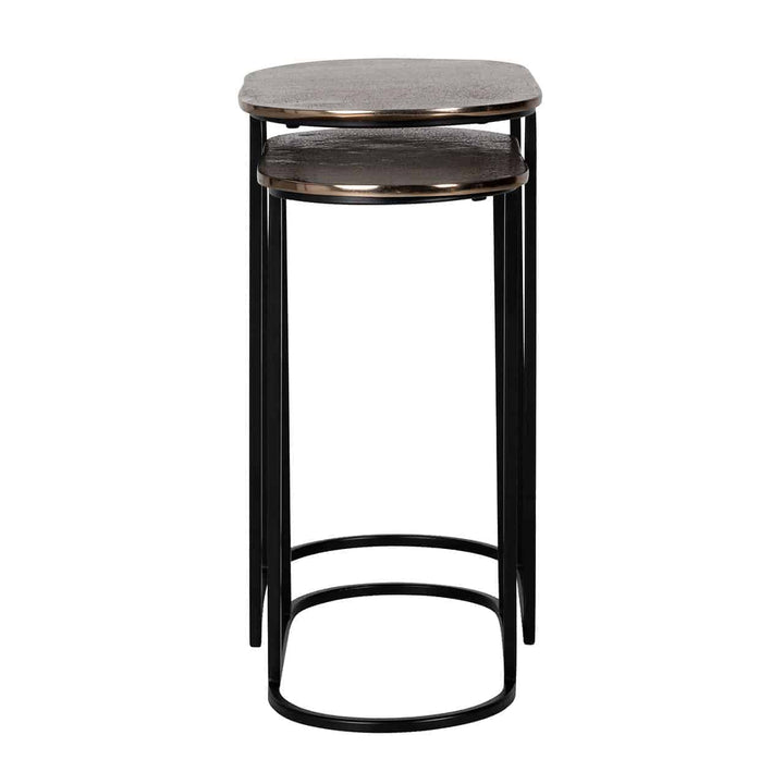 Richmond Interiors Chandon Champagne Gold Side Table Nest | Set of 2