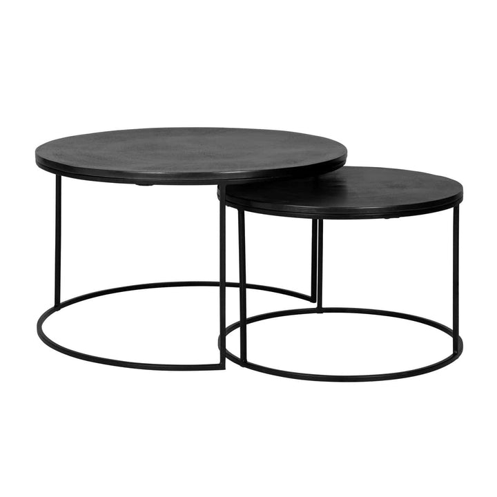 Richmond Interiors Bolder Metallic Black Coffee Table Nest | Set of 2