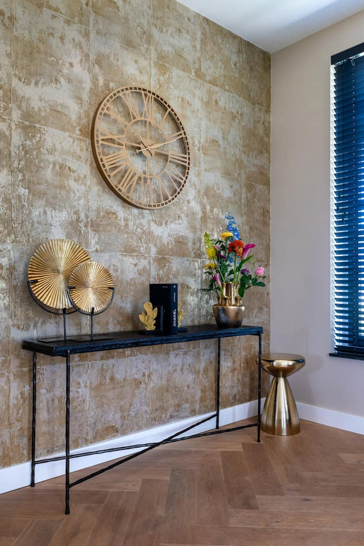 Richmond Interiors Arlo Metallic Gold Round Side Table