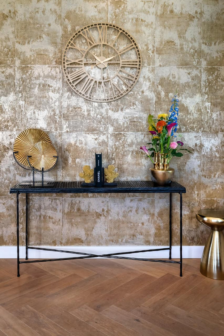 Richmond Interiors Arlo Metallic Gold Round Side Table