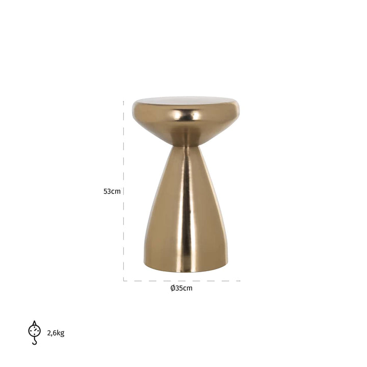 Richmond Interiors Arlo Metallic Gold Round Side Table