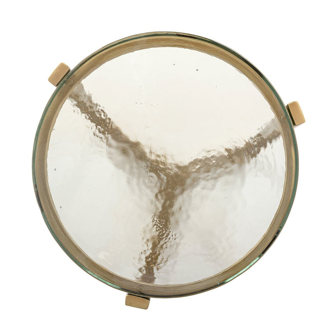 Richmond Interiors Aubrey Gold & Glass Round Side Table