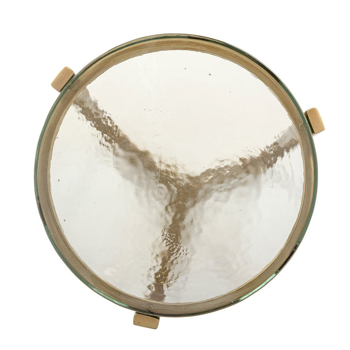 Richmond Interiors Aubrey Gold & Glass Round Side Table