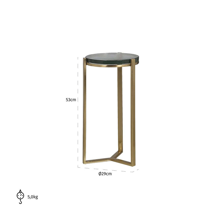 Richmond Interiors Aubrey Gold & Glass Round Side Table