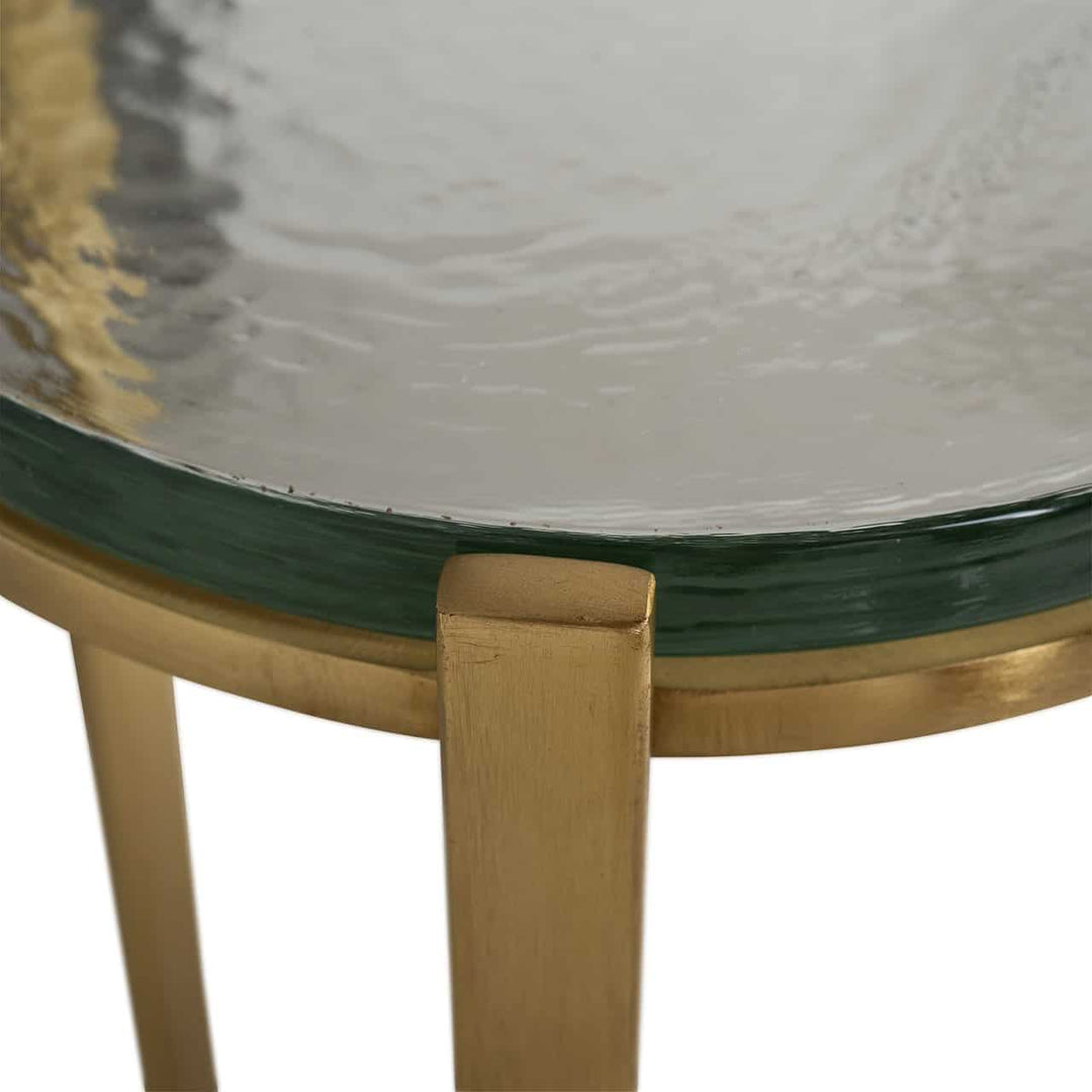Richmond Interiors Aubrey Gold & Glass Round Side Table