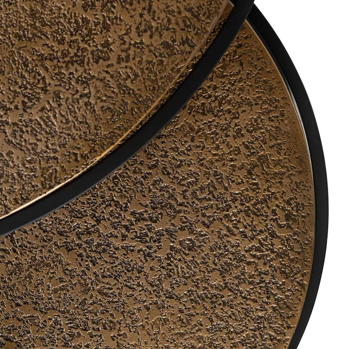 Richmond Interiors Derby Brushed Gold Round Coffee Table Nest | Set of 2