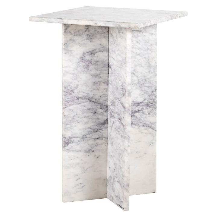 Richmond Interiors Holmes White Marble Square Side Table